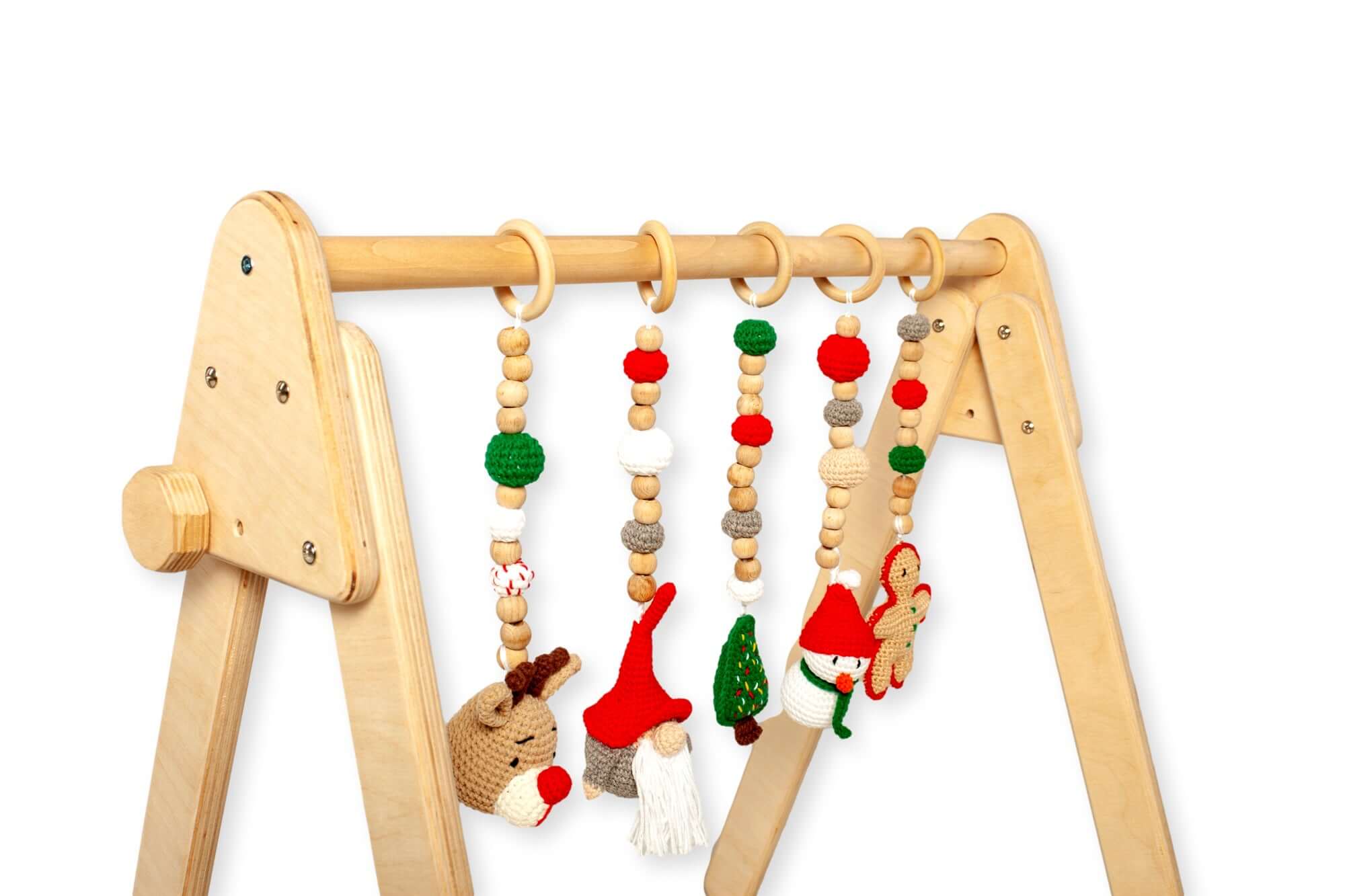 Montessori Baby Gym &amp; Hanging Toys Set | Wooden Play Gym for Babies