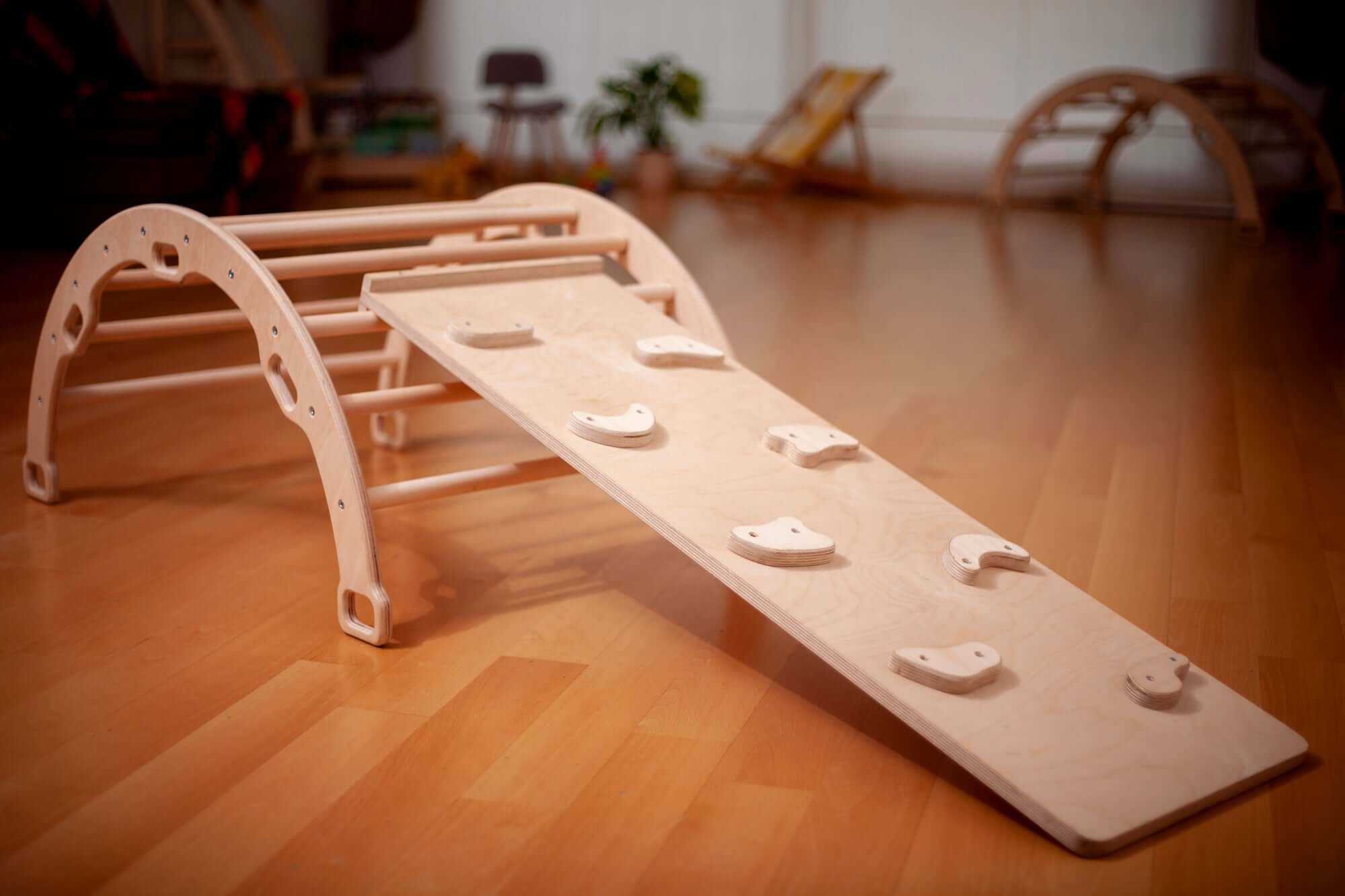 Medium Montessori Climbing Arch/Rocker with Pillow &amp; Ramp Set