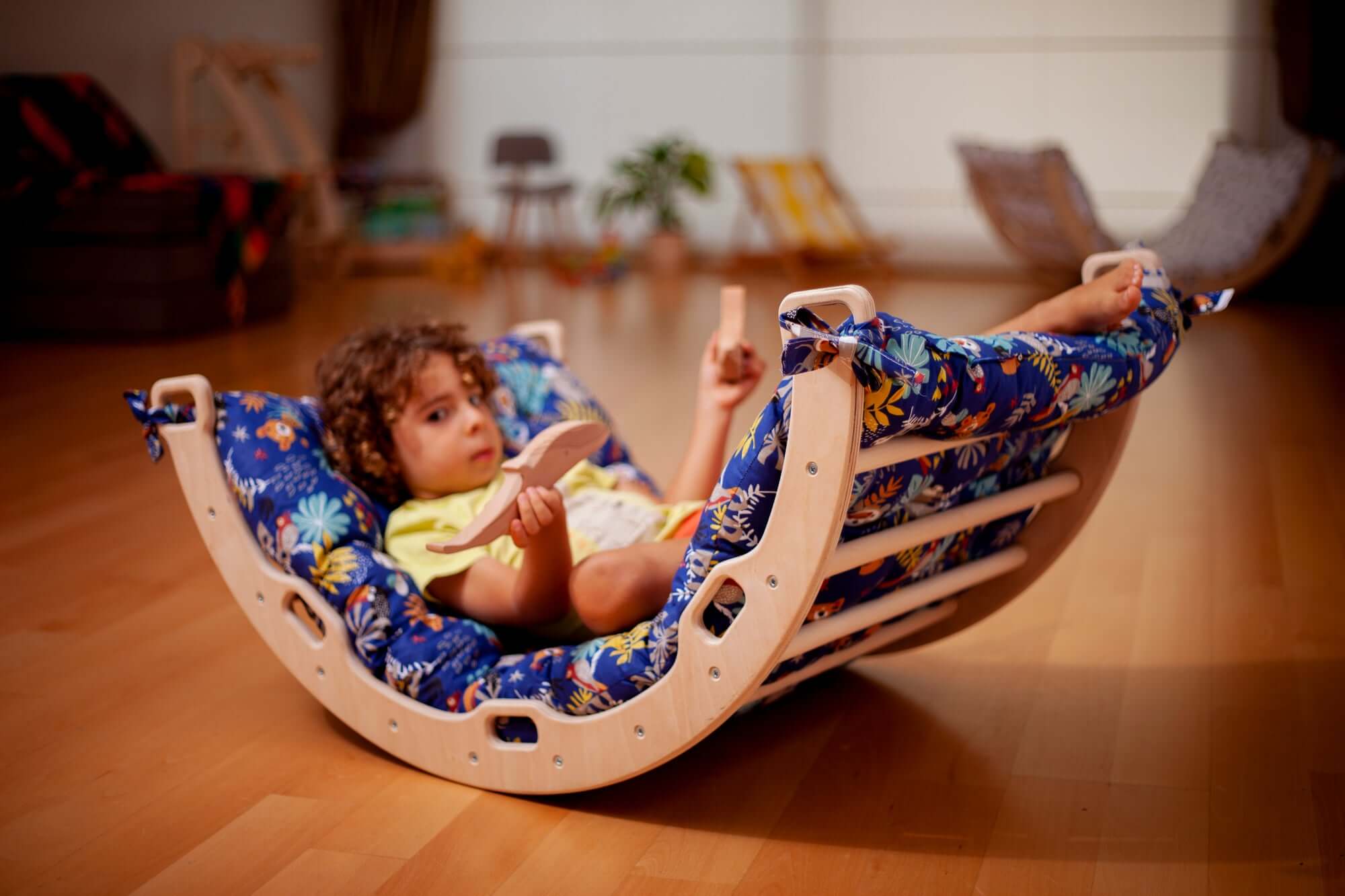 Medium Montessori Climbing Arch/Rocker with Pillow &amp; Ramp Set