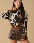 DARLING SENSATION JACQUARD SWEATER TOP