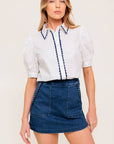 DEEP CONNECTION WOVEN TOP
