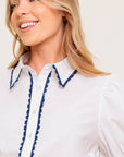 DEEP CONNECTION WOVEN TOP