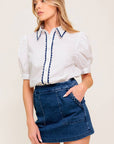 DEEP CONNECTION WOVEN TOP