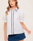 DEEP CONNECTION WOVEN TOP
