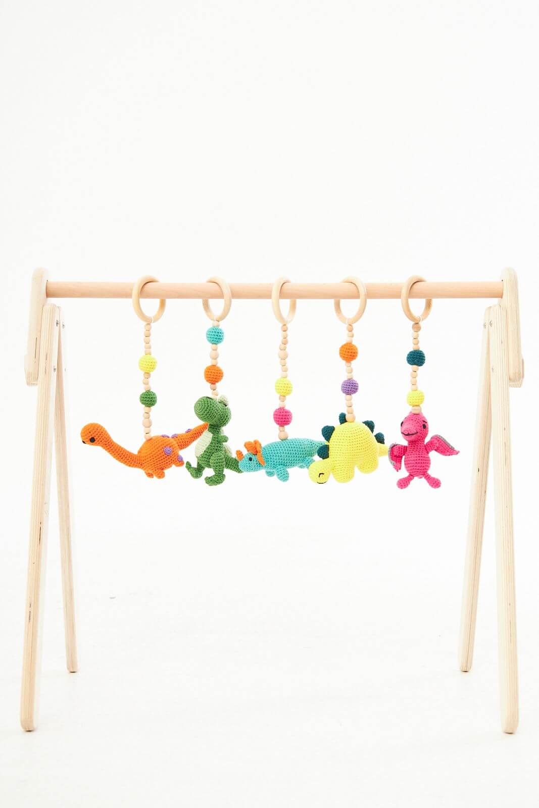 Montessori Baby Gym &amp; Hanging Toys Set | Wooden Play Gym for Babies