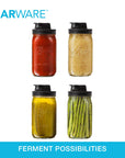 Jarware Black Spout Lid for Wide Mouth Mason Jar