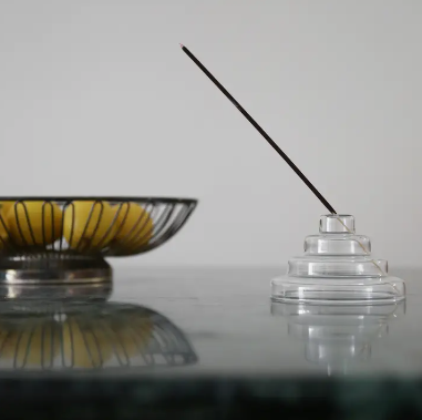 Glass Meso Incense Holder - Clear