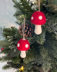 Friendsheep - Red Toadstool Mushroom Holiday Eco Wool Ornament