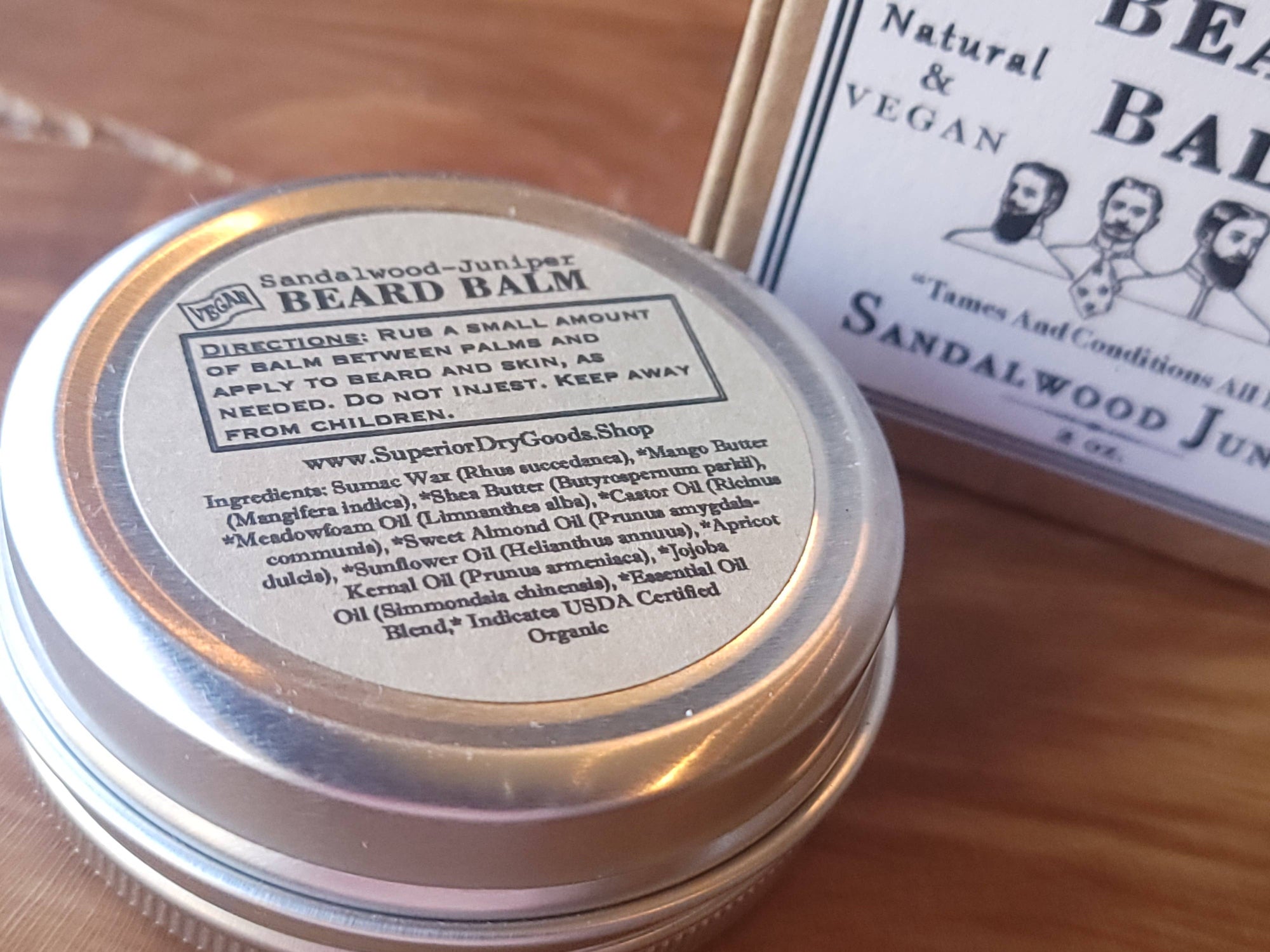 Superior Dry Goods - Vegan Sandalwood Juniper Beard Balm | All Natural