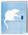 Water Glass Cat - Risograph Print