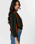 Ladies Long Sleeve Button Down Blouse