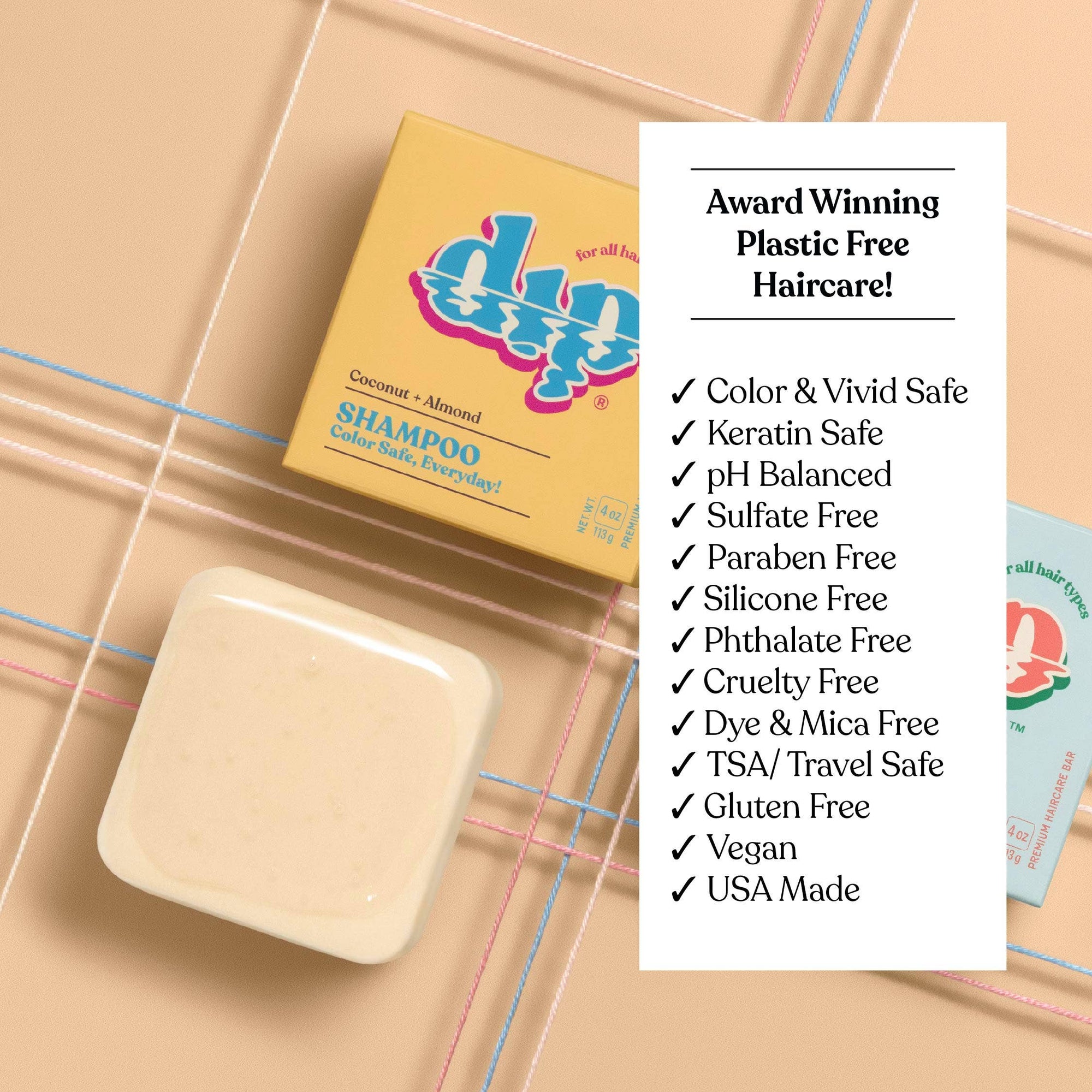 Dip - Color Safe Shampoo Bar for Every Day - Coconut &amp; Almond