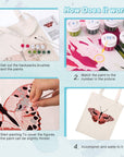 Paint Your Numbers - Blush Flutter Tote – Pink Butterfly Edition Paint by Numbers Kit