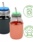 Long Safer Rounded End Stainless Steel Straw for Quart Jars