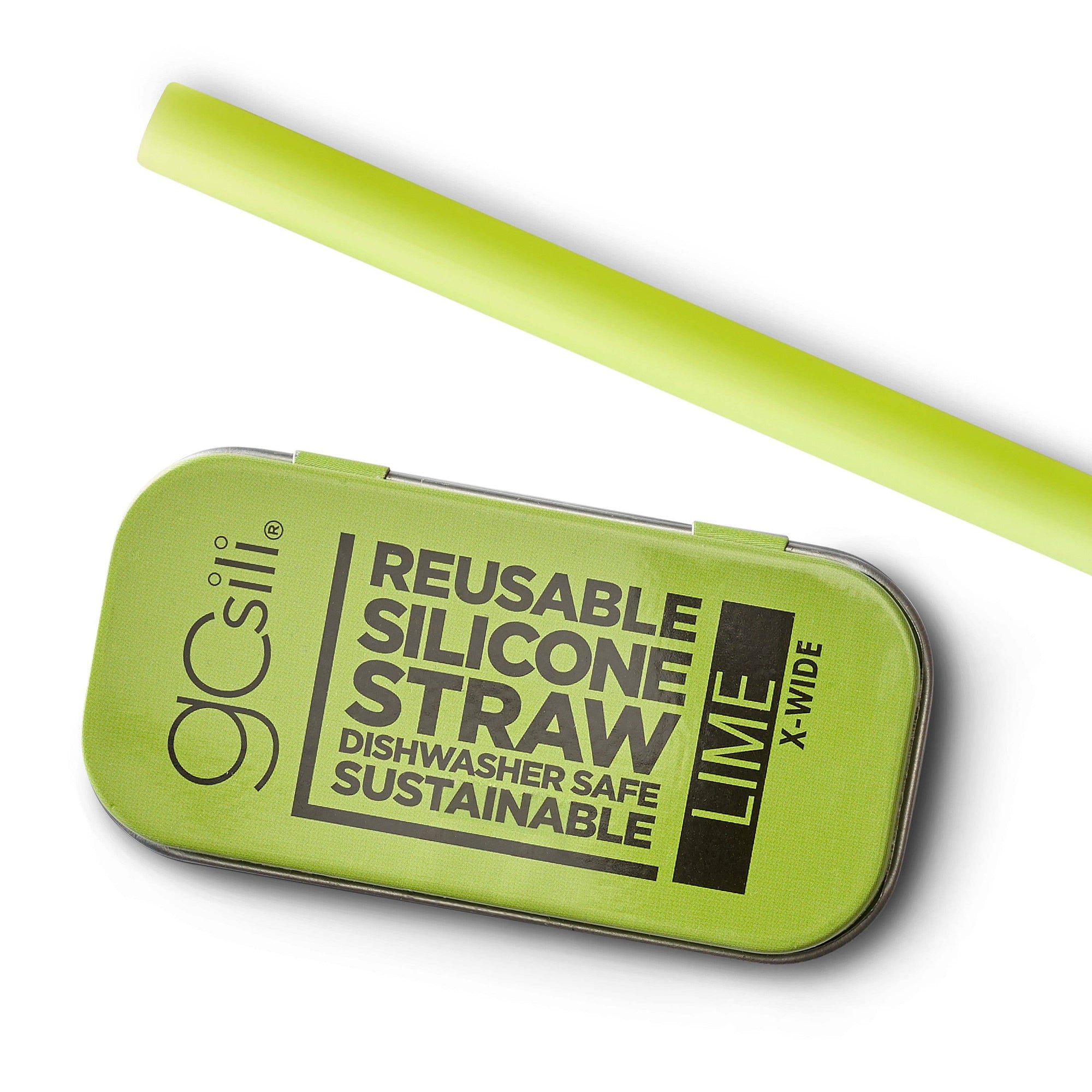 GoSili® 8.5" Extra Wide Silicone Straw, Eco-Friendly, Soft Reusable Boba/Milkshake Collapsible Drinking Straw with Travel Case