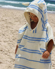Kids Character Hooded Towel Sammy the Seagull Blue Stripe
