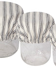 Ticking Stripe Mini Bowl Cover Set of 3