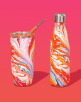 24oz Marble Swirl Tumbler with Straw