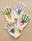 Bunny Gardening Gloves: Le Lapin Rabbit Print, Cotton Blend