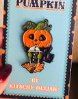 Sipping Pumpkin sliding enamel pin!