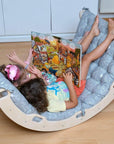 Montessori Arch/Rocker with Gray Dinosaur Pattern Pillow Set