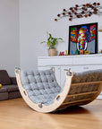 Montessori Arch/Rocker with Gray Dinosaur Pattern Pillow Set