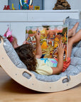 Montessori Arch/Rocker with Gray Dinosaur Pattern Pillow Set