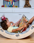 Montessori Arch/Rocker with Gray Dinosaur Pattern Pillow Set