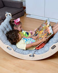 Montessori Arch/Rocker with Gray Dinosaur Pattern Pillow Set