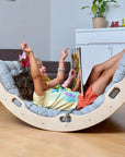Montessori Arch/Rocker with Gray Dinosaur Pattern Pillow Set