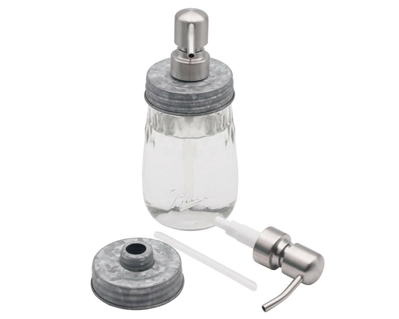 Mason Jar Lifestyle - Satin / Brushed Finish Soap Pump Dispensers for Mason Jars