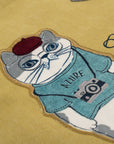 Kusuguru Japan Cat & French Bulldog Embroidered Tote Bag - Y