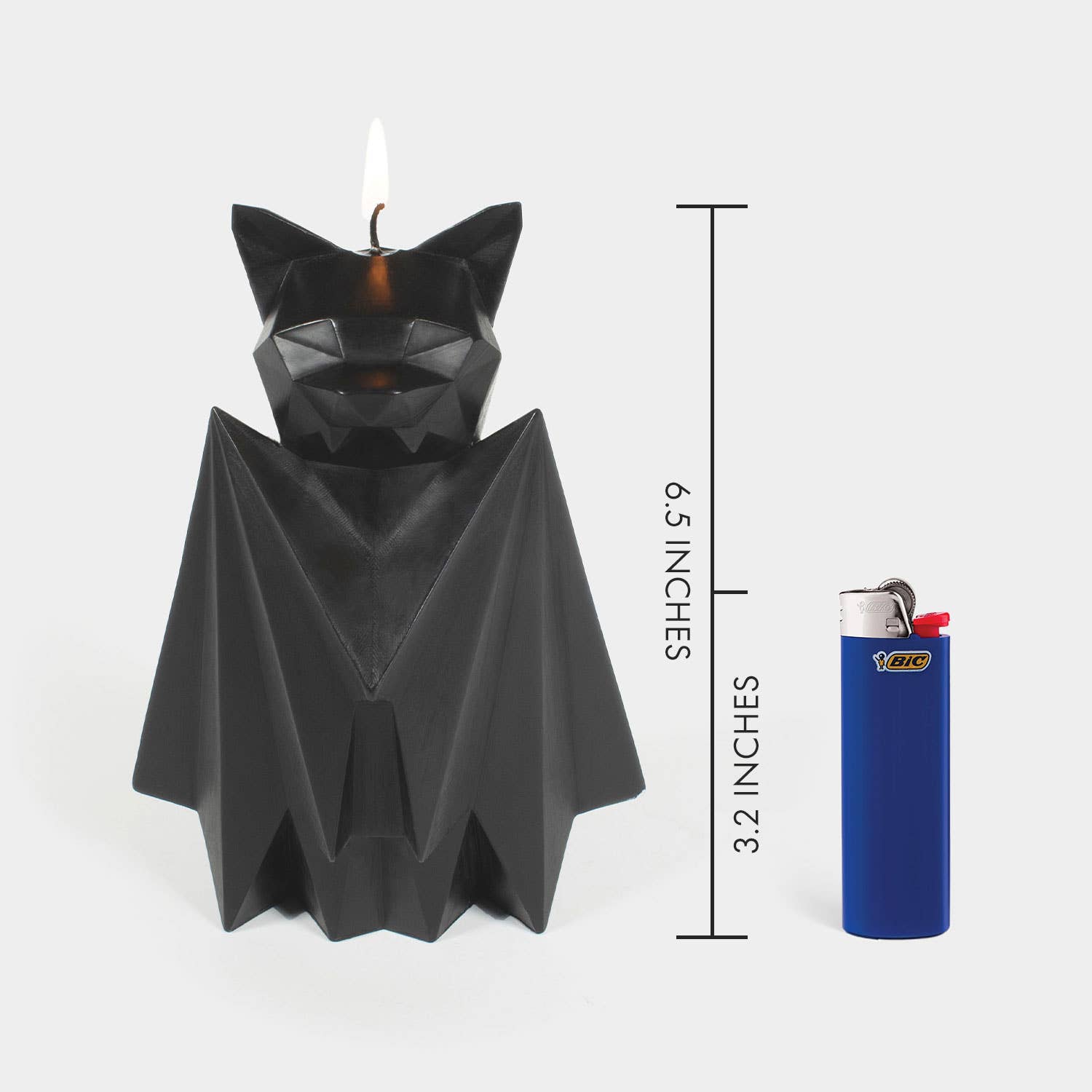 Black Bat Candle with skeleton. Creepy Cute Decor by Pyropet