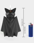 Black Bat Candle with skeleton. Creepy Cute Decor by Pyropet