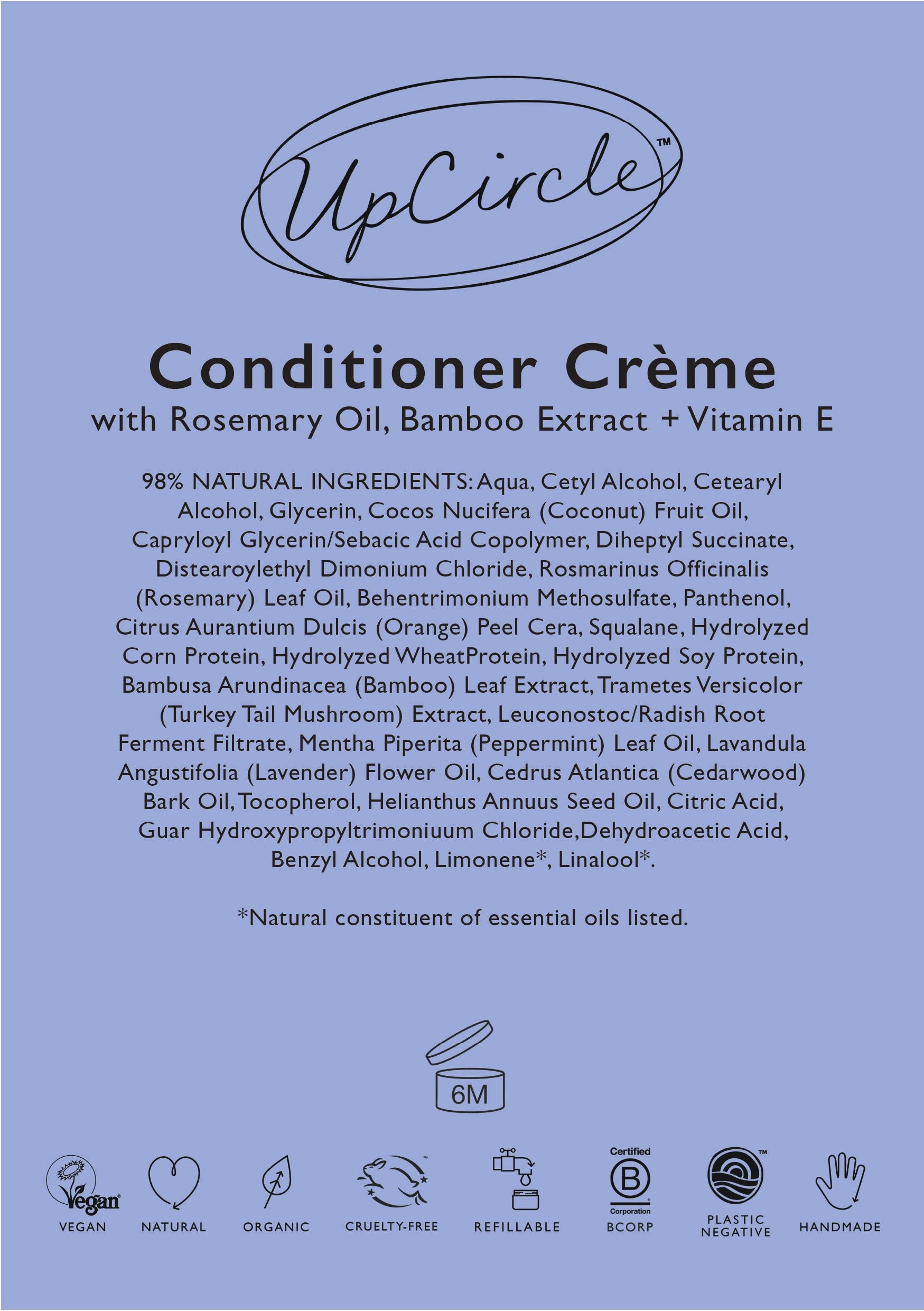 Natural Vegan Conditioner Crème - 33.8 fl oz Bulk Refill