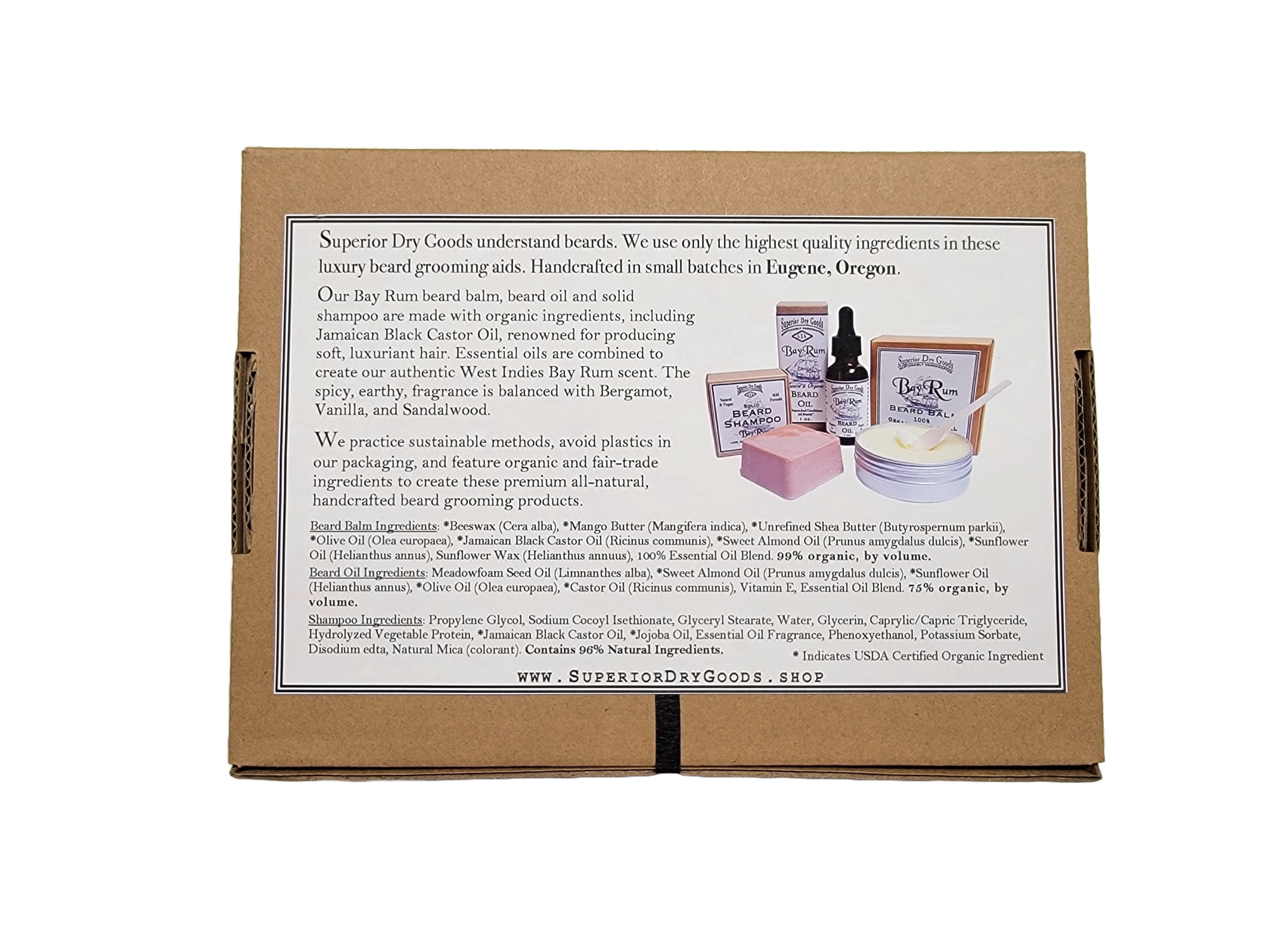 Deluxe Beard Gift Set | Handcrafted | Natural | Bay Rum - Superior Dry Goods -