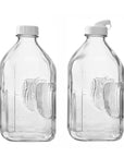 Fox Run Large Glass Milk Bottles, Set of 2 64oz/2 Quart