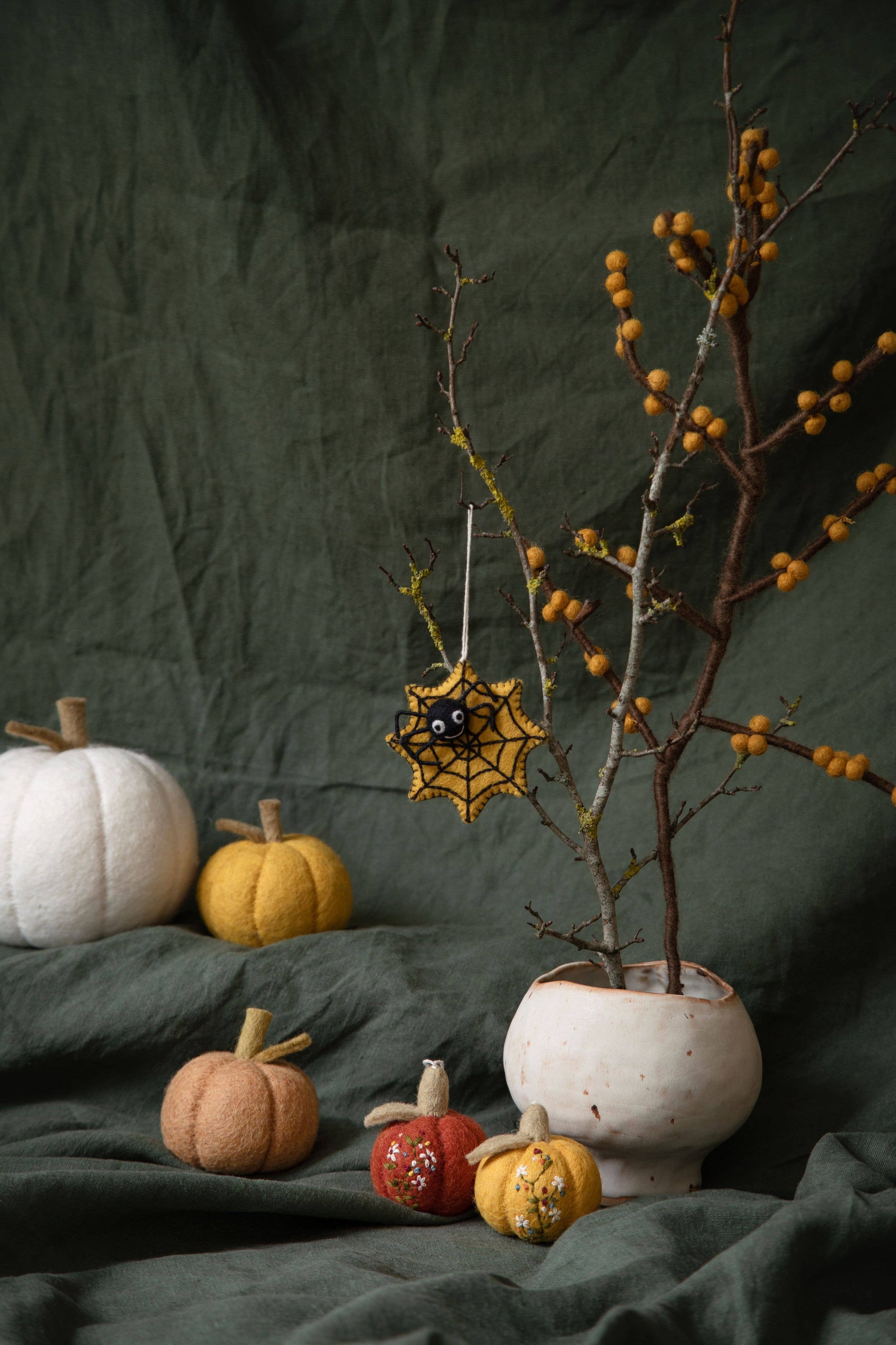 Pumpkin w/Embroidery - Yellow
