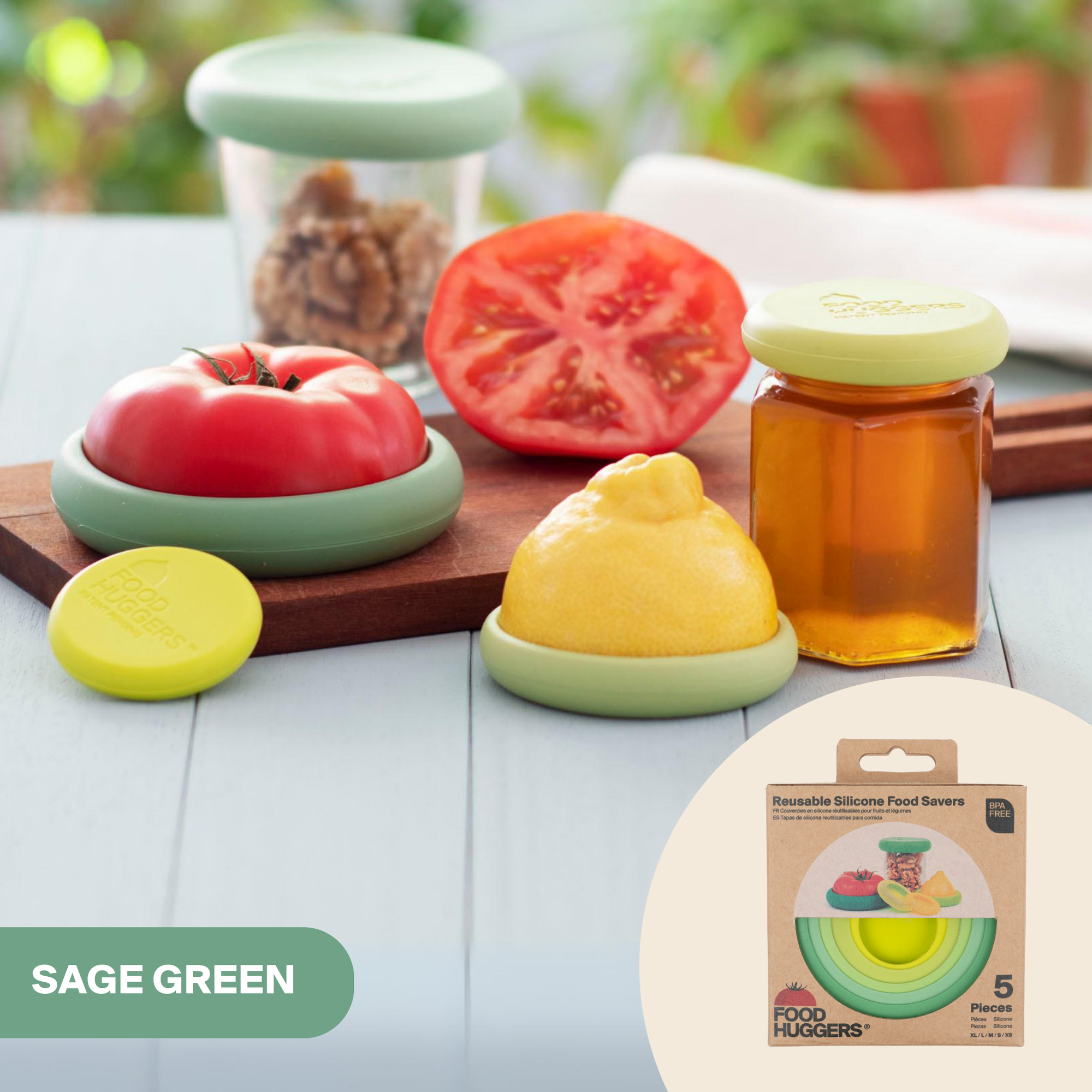 Food Huggers - Sage Green Food Huggers - Set of 5