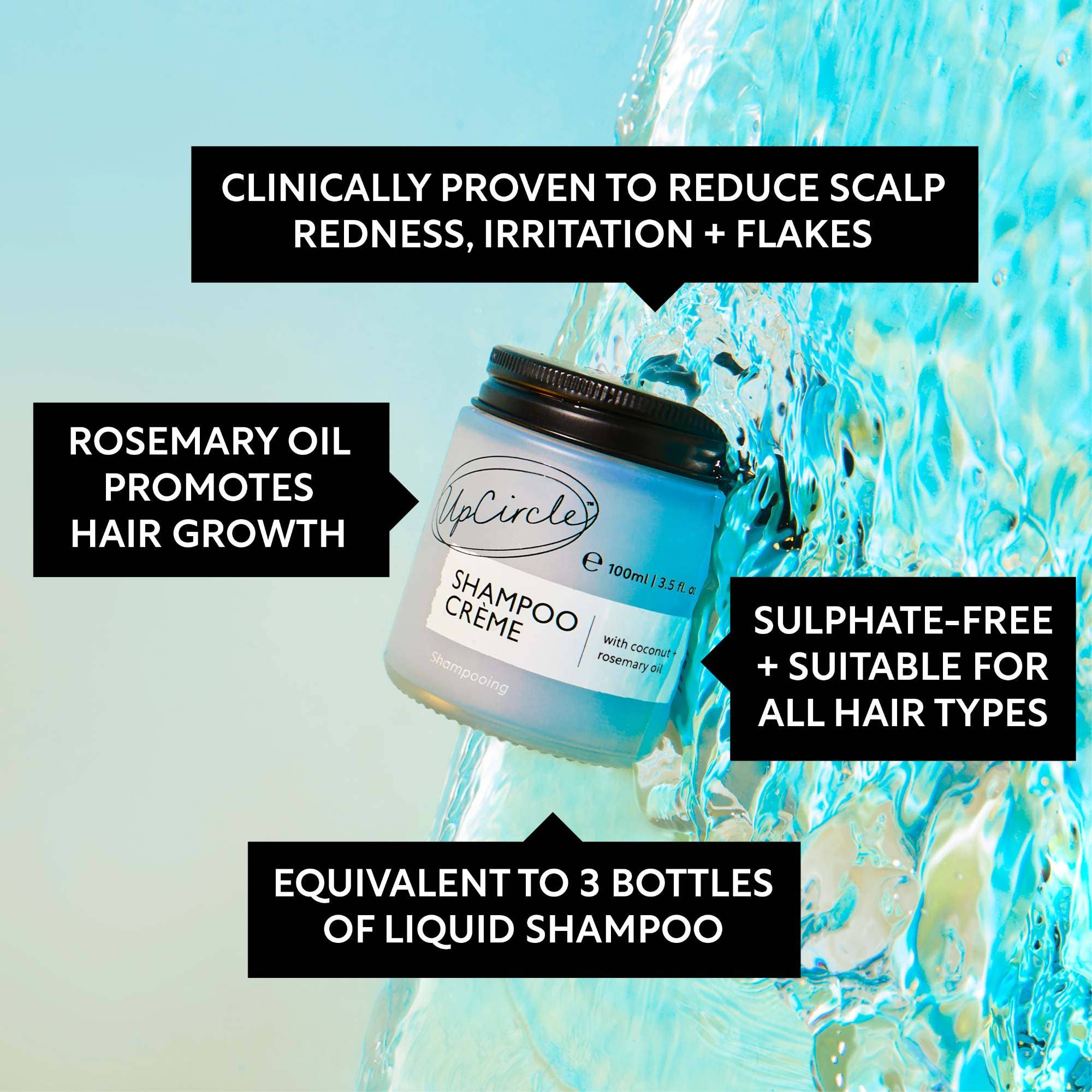 Vegan Refillable Shampoo Crème with Coconut + Rosemary Oil