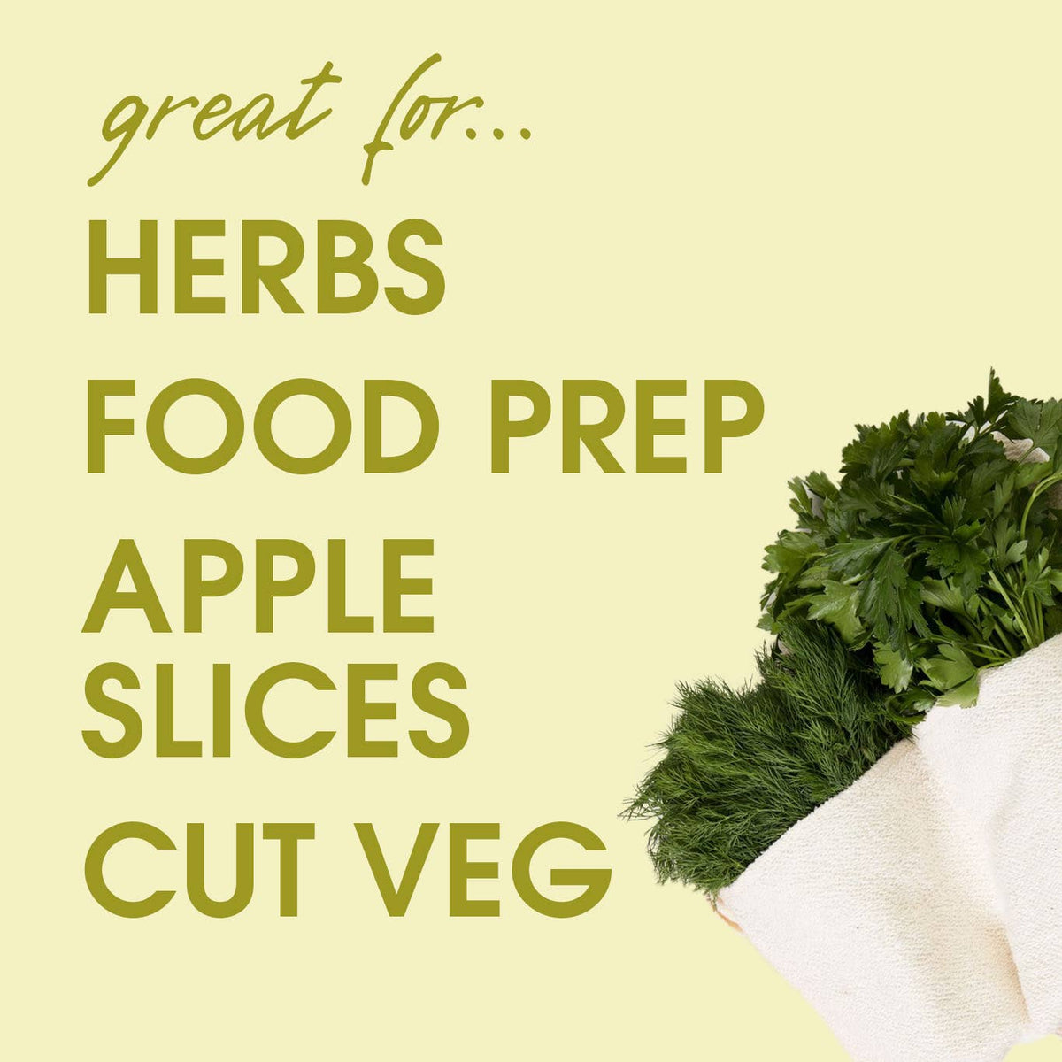 TWO POCKET Reusable Vegetable Storage Bag for Herbs, Snacks