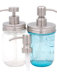 Mason Jar Lifestyle - Satin / Brushed Finish Soap Pump Dispensers for Mason Jars