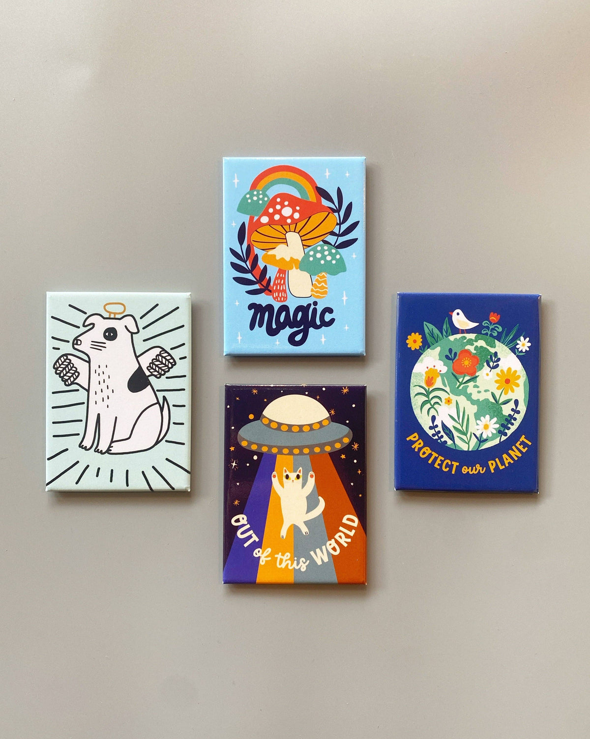 Out of This World Cat Rectangle Magnet