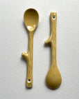 fort & field - Twig shape small handmade pottery Japanese coffee tea spoon