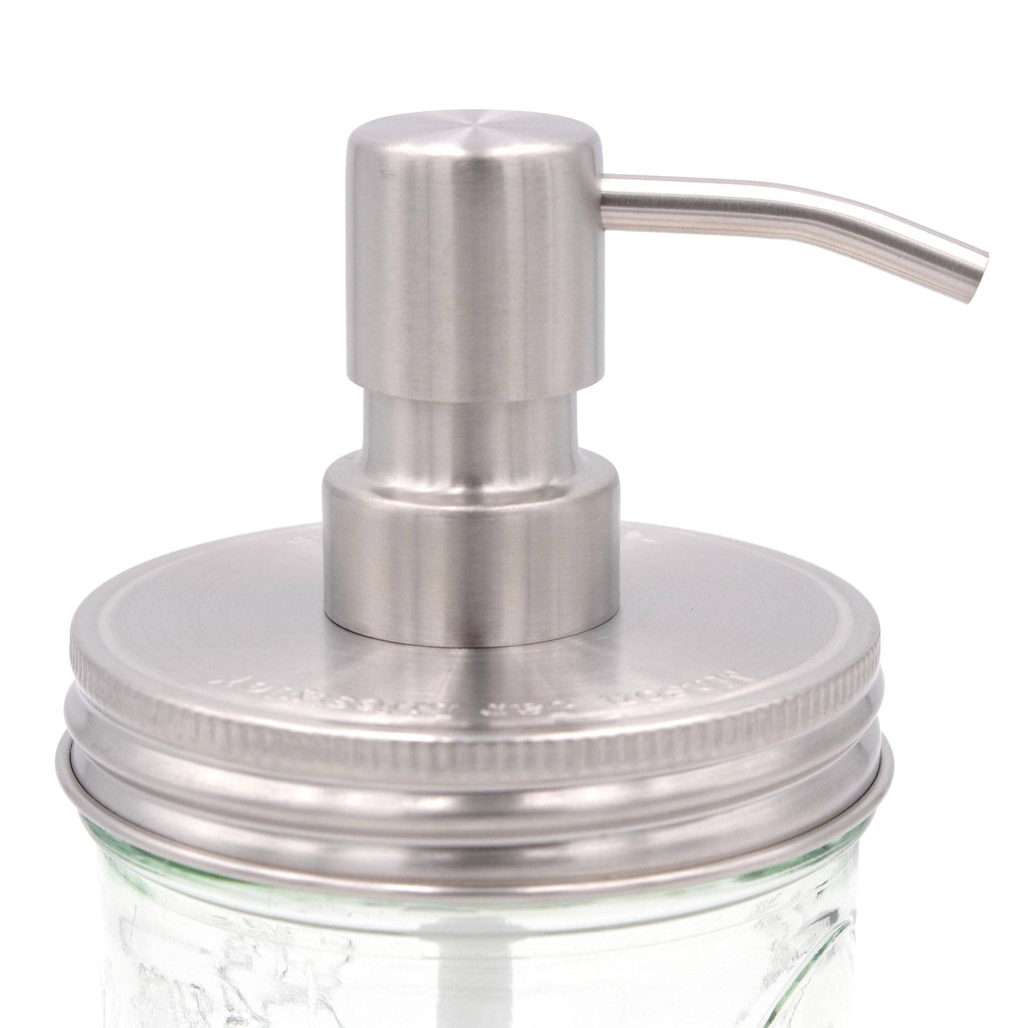 Mason Jar Lifestyle - Satin / Brushed Finish Soap Pump Dispensers for Mason Jars