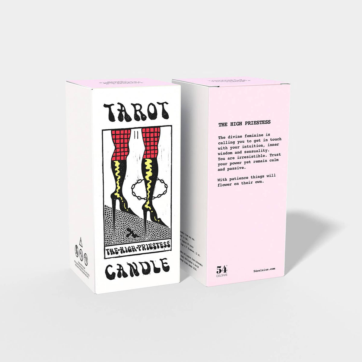 Tarot Candle, High Priestess, 6" Tall &amp; 60 Hr Burn, Berries