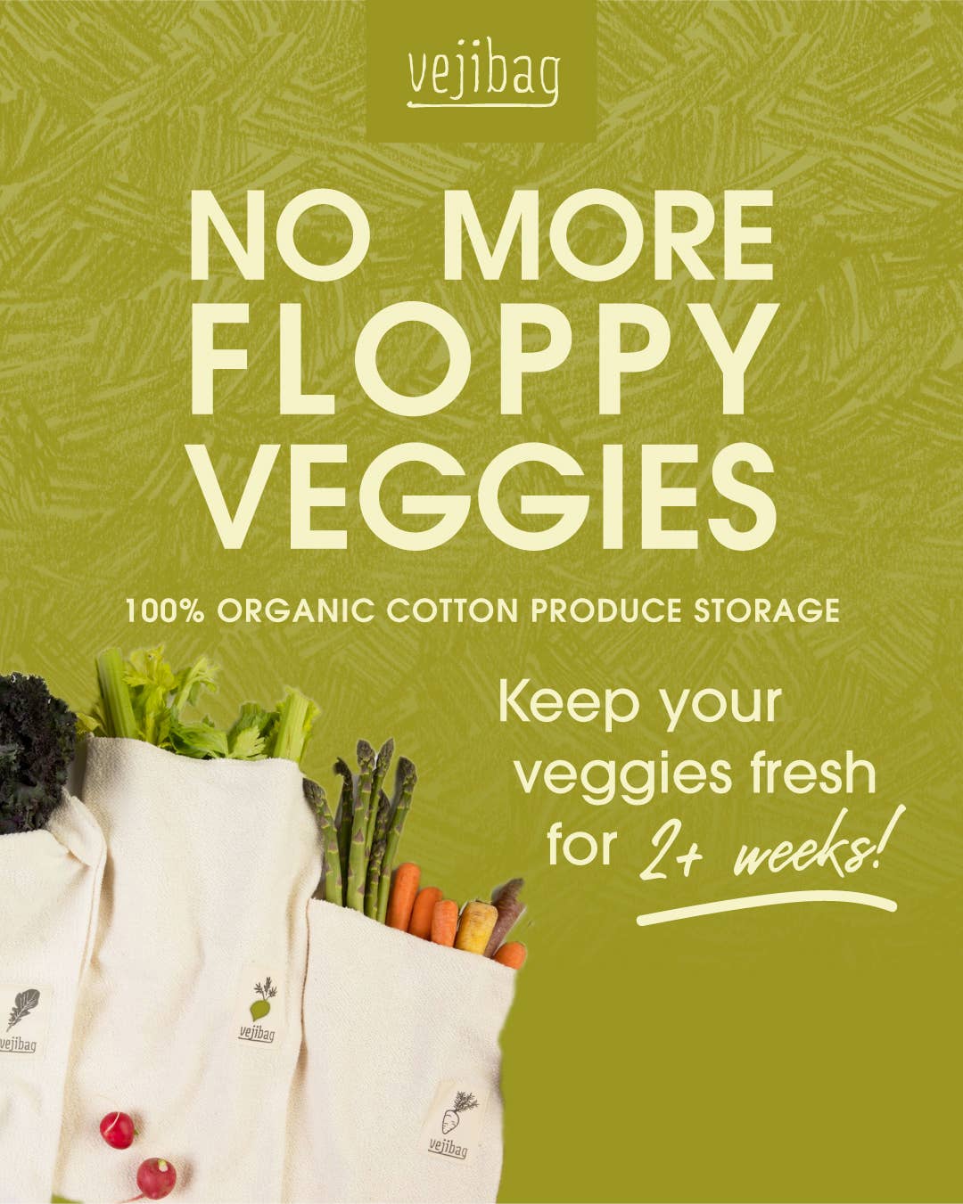 EXTRA LARGE Reusable Vegetable Storage Bag for the Fridge
