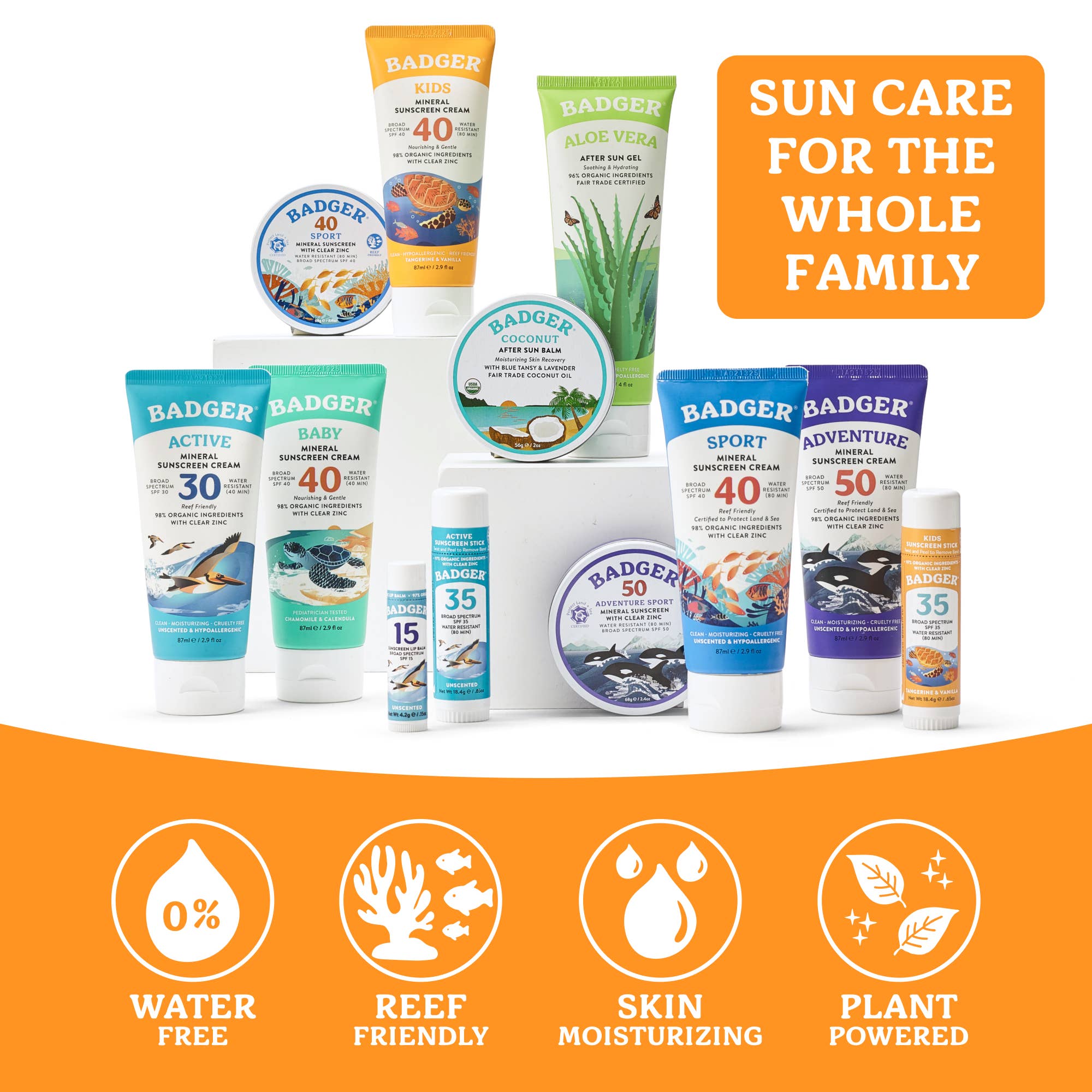 Badger Kids Mineral Sunscreen Face Stick SPF 35, 12ct