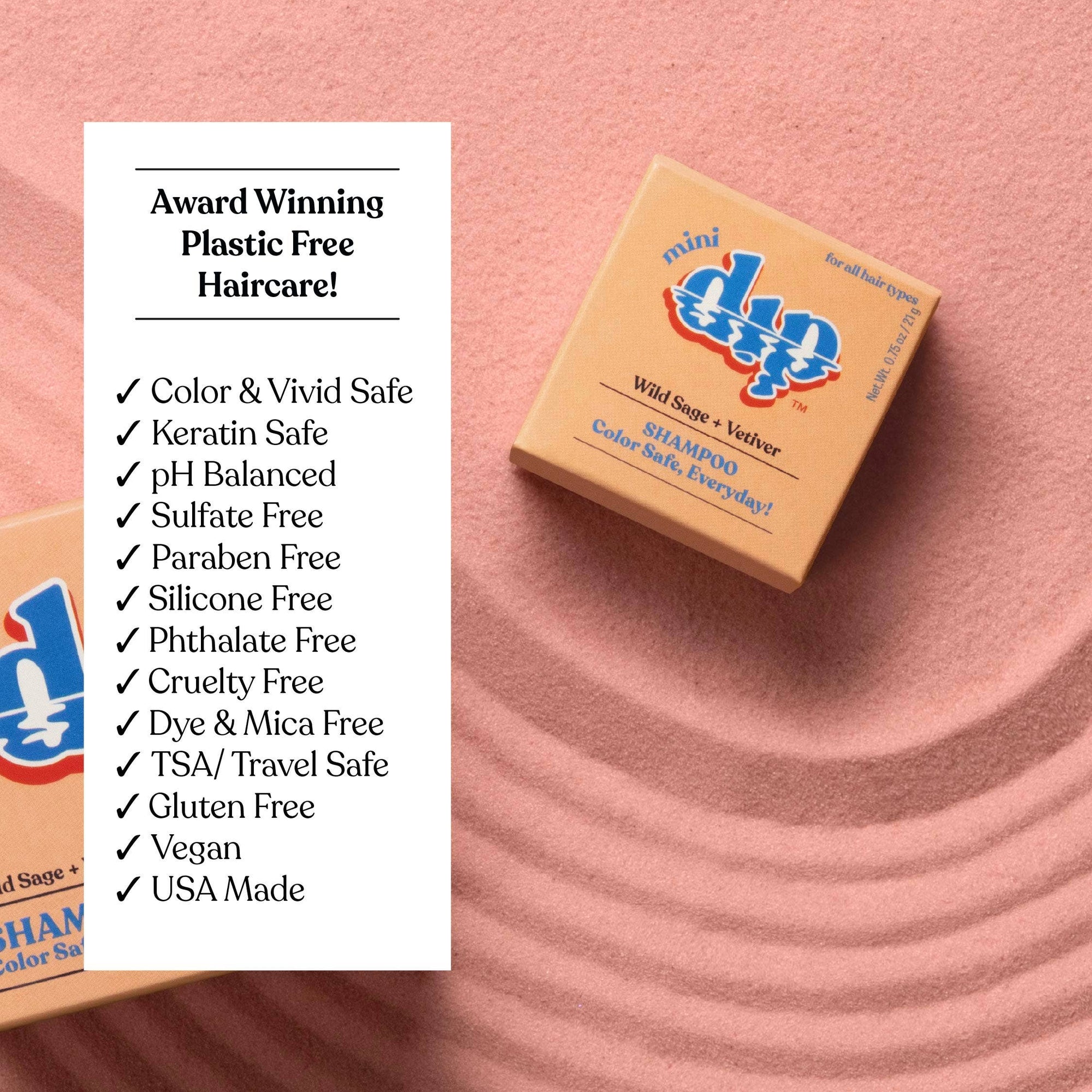 Dip - Mini Dip Color Safe Shampoo Bar for Every Day - Wild Sage &amp; Vetiver