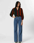 Ladies Long Sleeve Button Down Blouse
